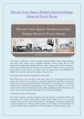 Elevate Every Room: A Design Manifesto for Modern Living – Discover Your Inner Interior Designer!